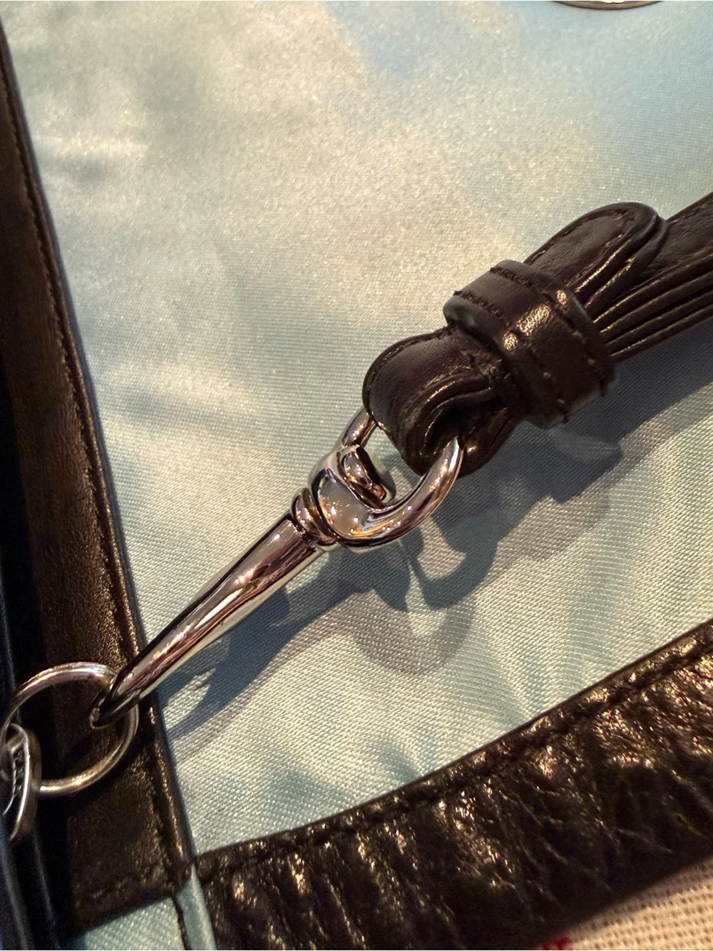 Coach Black Leather Wristlet with Embossed Logo
